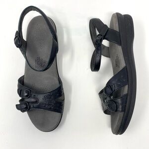 SAS Vintage Duo Quarter Strap Sandal in Black 7.5 Slim